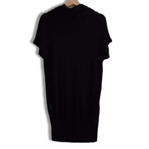 COVET Soft Bamboo Viscose & Wool Blend T-Neck Tunic Top Fine Knit Black Sz S - Picture 7 of 14